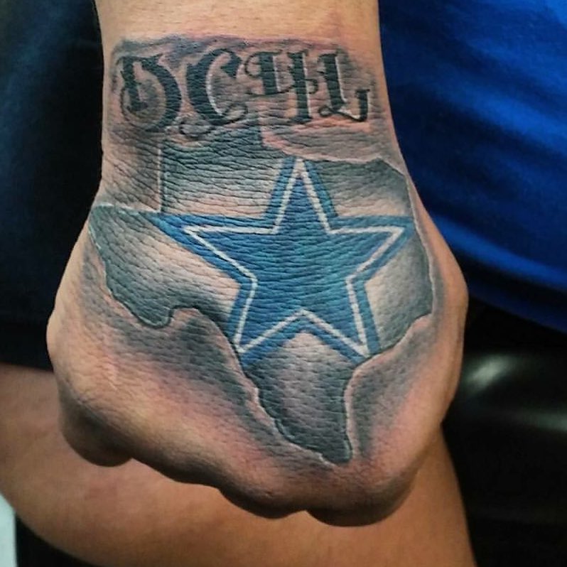 Texas Star Tattoo on Hand
