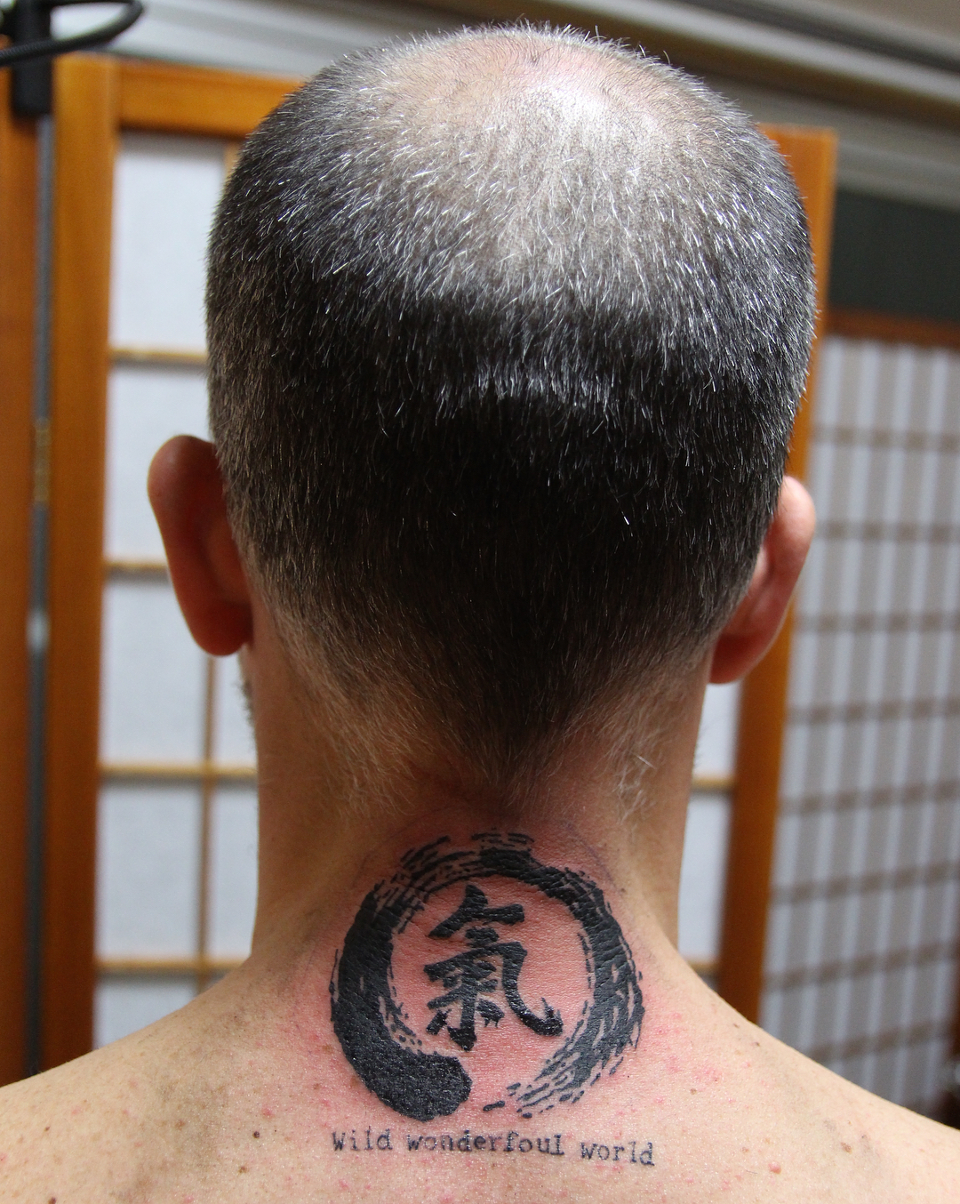 Japanese kanji neck Tattoo
