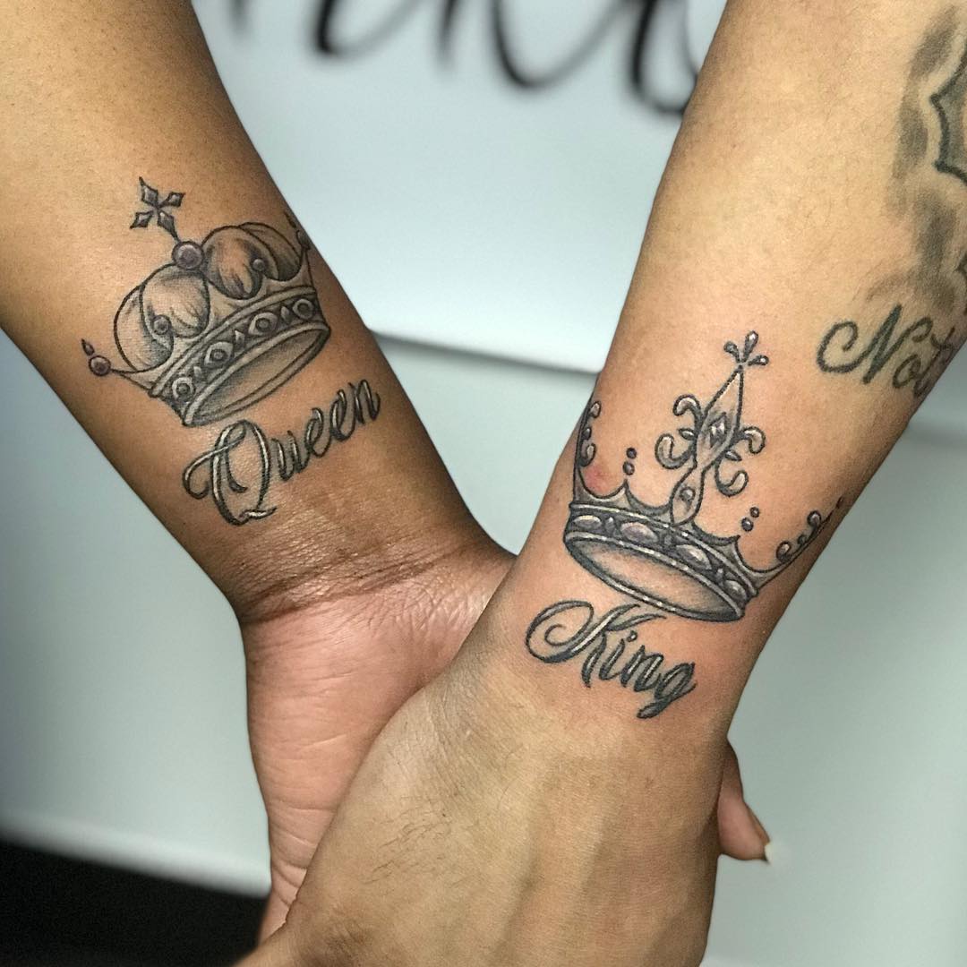 Hubby and I got new tattoos yesterday! His Queen, Her King ❤️ the diam... |  TikTok