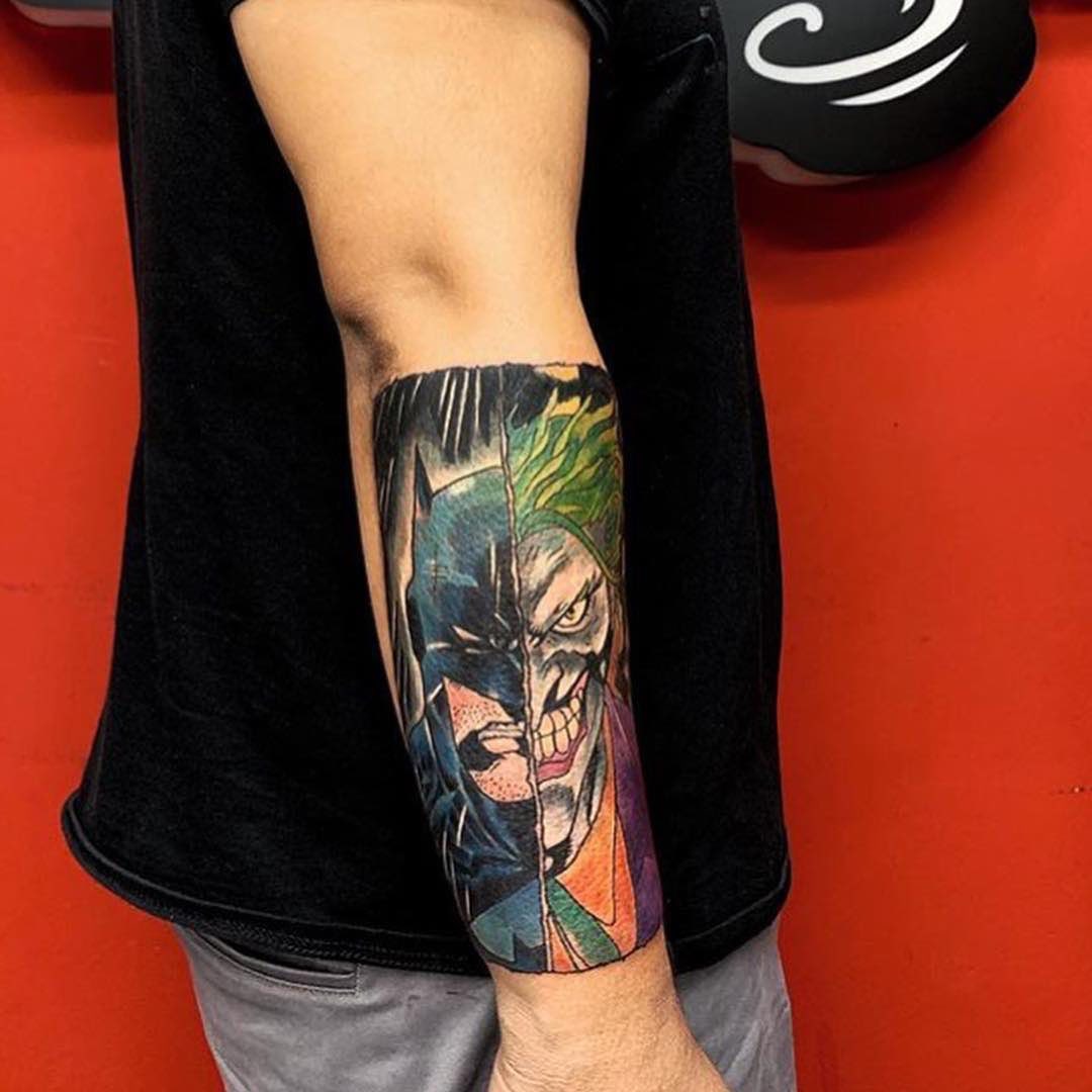 Dark Knight Batman vs. Joker tattoo