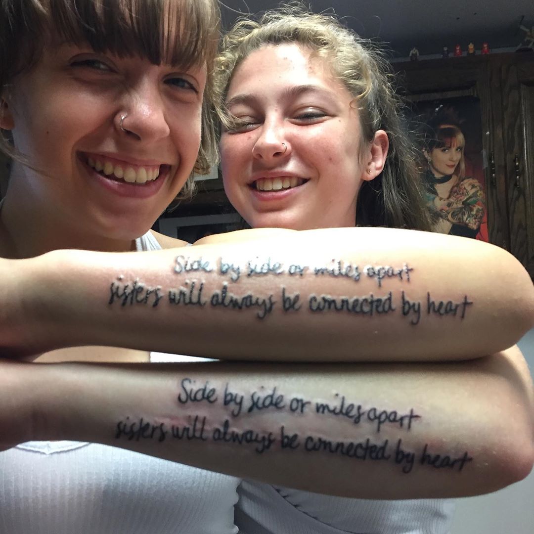 19 Sweet Sister Tattoos On Foot  Tattoo Designs  TattoosBagcom
