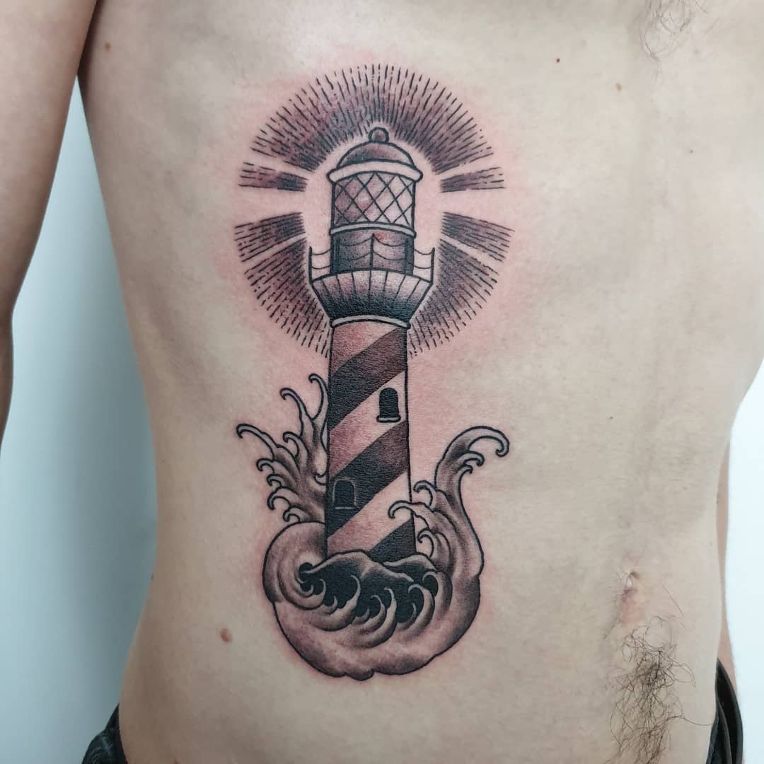 Lighthouse Side Tattoo