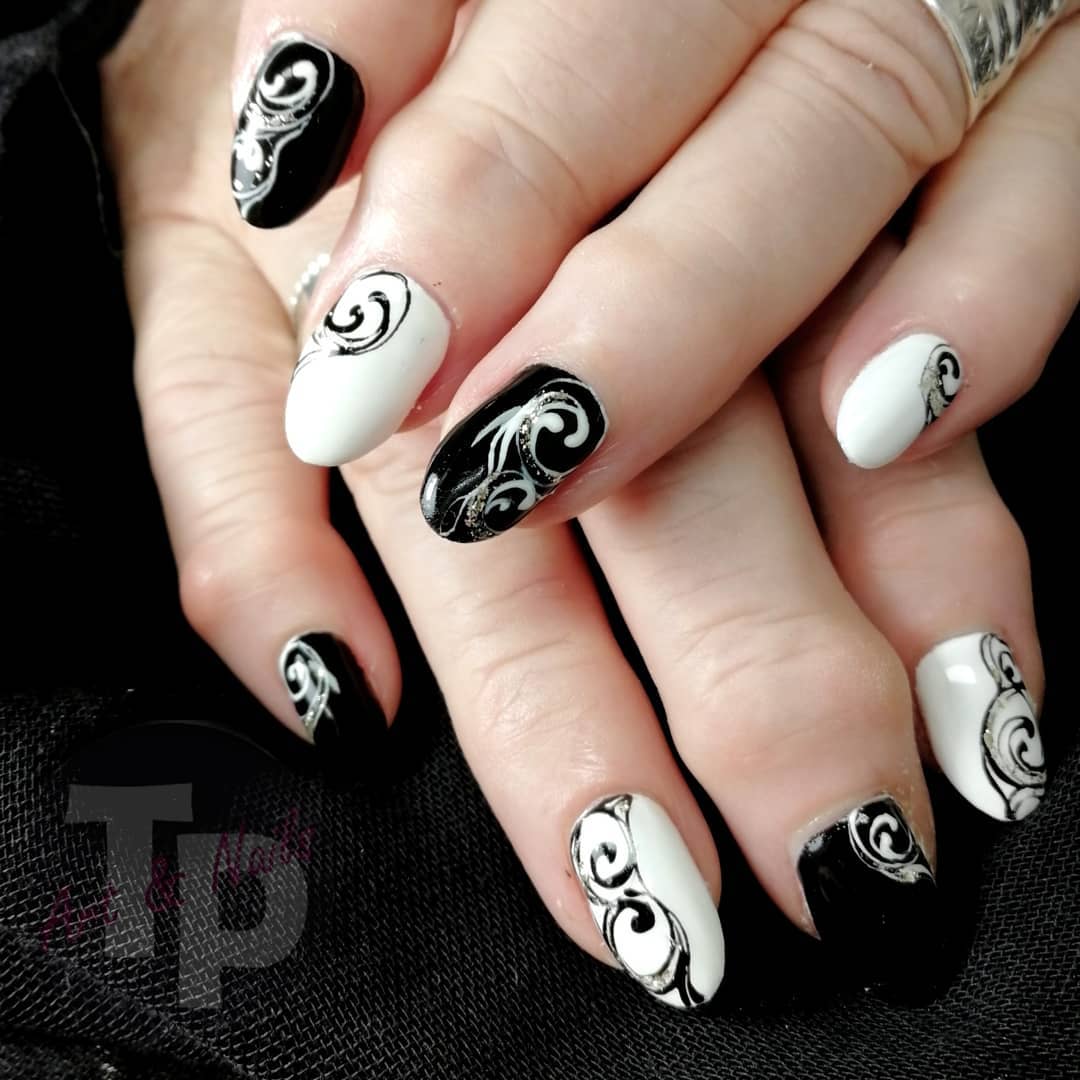 Classic Black & White Nail Designs