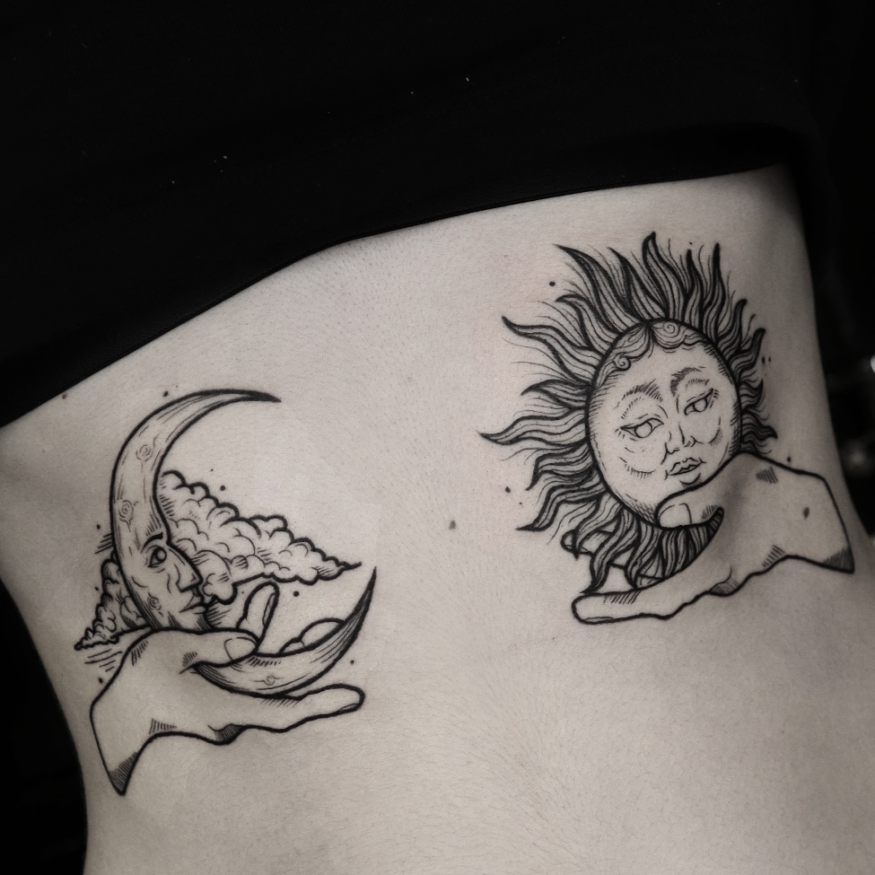 Best Sun and Moon Tattoos