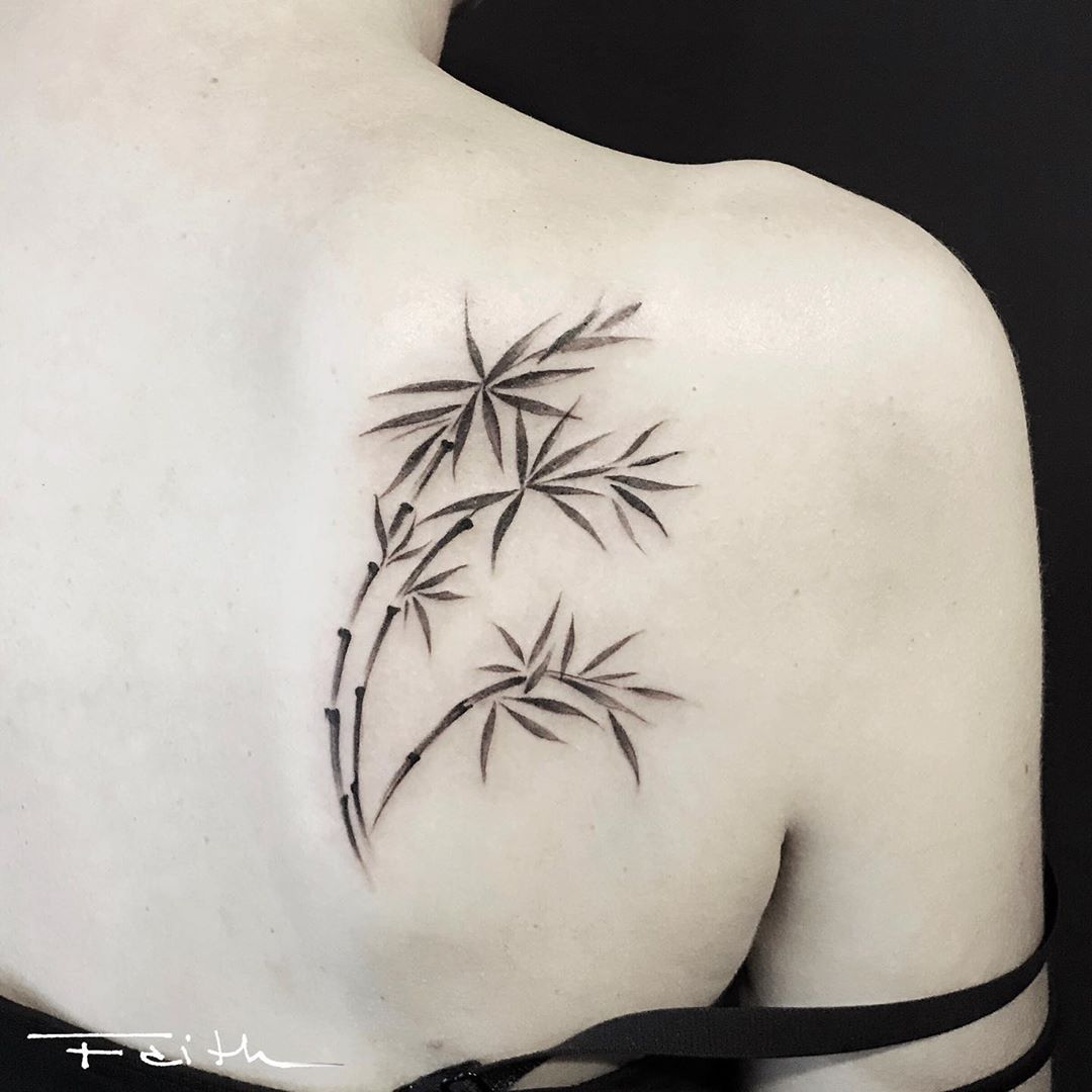Shoulder Tattoos for Women: Chinese bamboo
