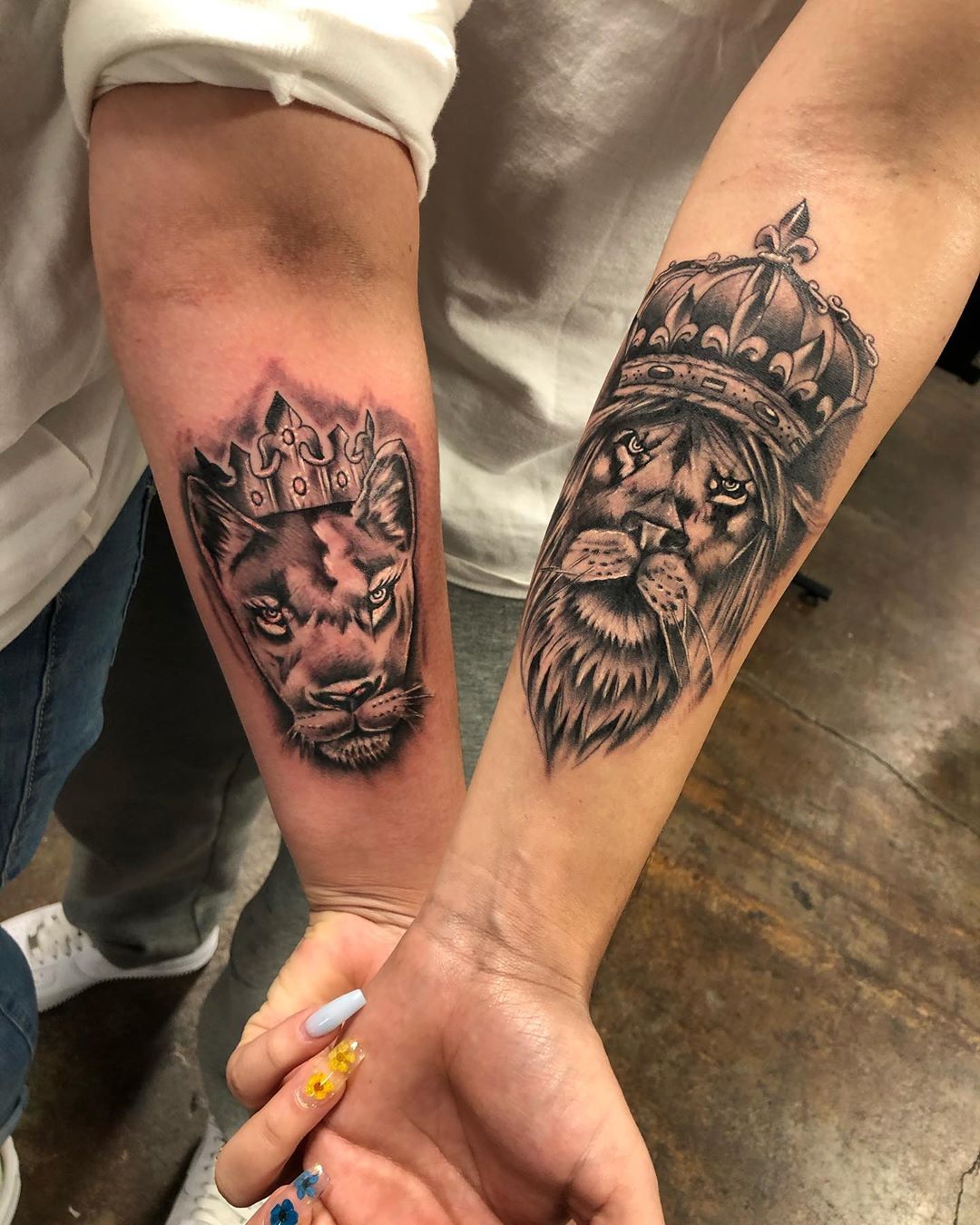 Red Ink Tattooos - Chess pieces ♟ couples tattoo Tattoo by @sagar_omi For  more couple tattoo ideas & concepts please visit our studio. Let us know 🙂  comments section below ⏬, we
