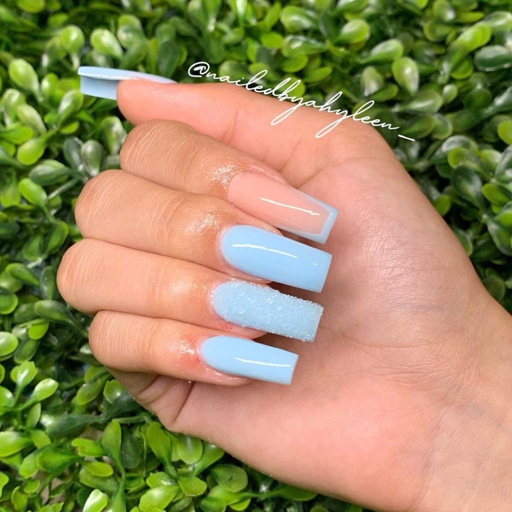 UPDATED: 55 Blissful Baby Blue Acrylic Nails (August 2020)