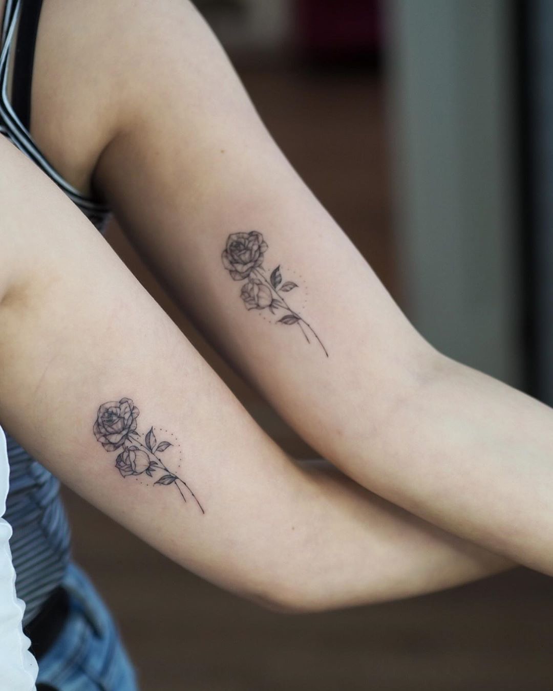 Single Red Poppy and Butterflies Forearm Tattoo - Carmen Mulholland Art