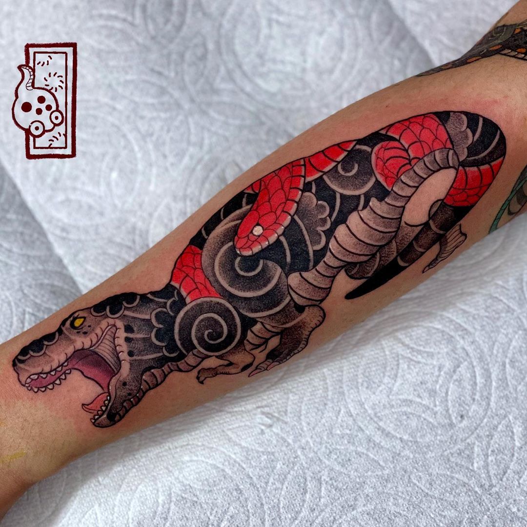 Japanese Komodo Dragon Tattoo