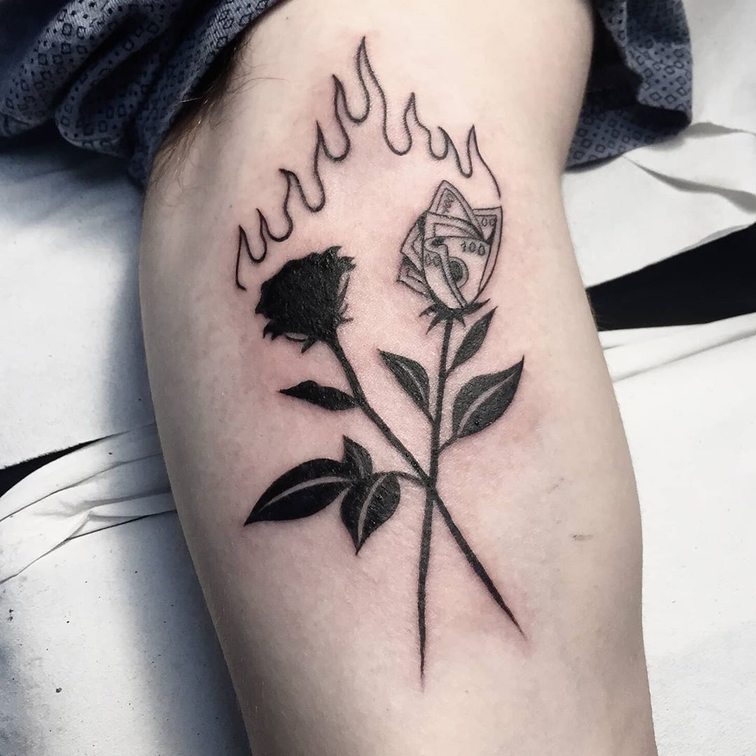 UPDATED] 35 Beautiful Black Rose Tattoo Designs