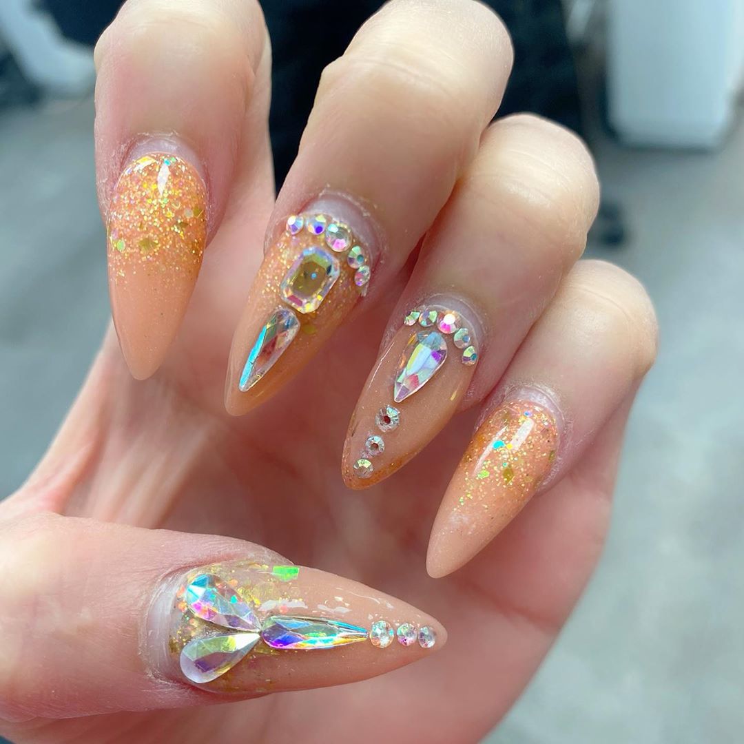 UPDATED: 45 Sparkling Nails with Diamonds (August 2020)