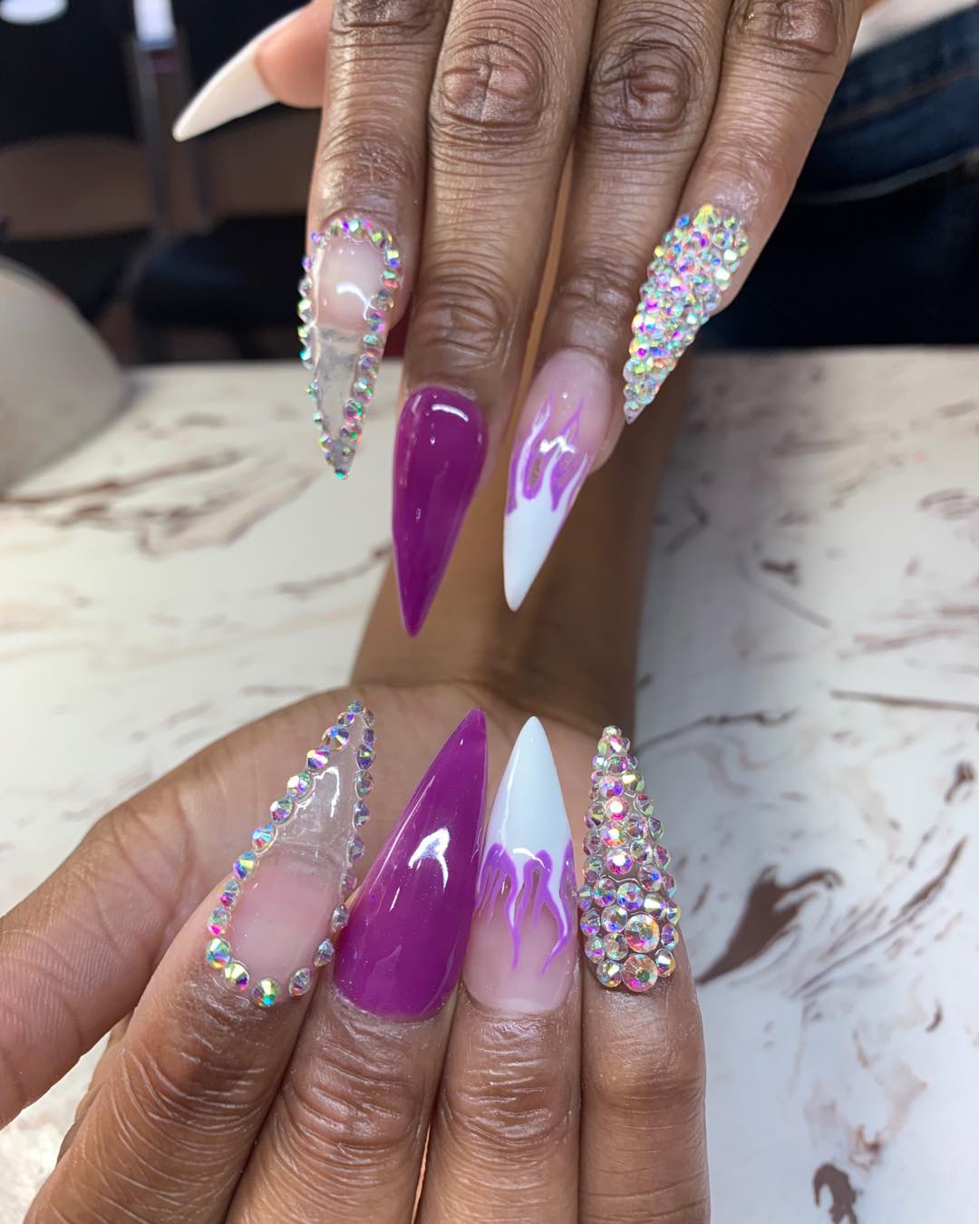 Nails with Diamonds - Best Short Nail Designs