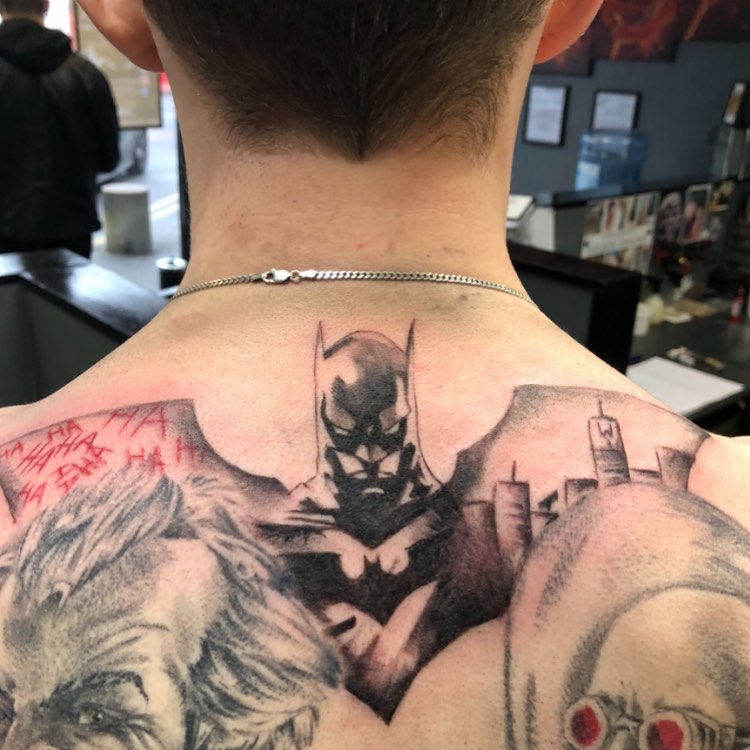 Finally getting around to posting Got my batman tattoo styled after the  Arkham bat symbol design Funny enough got this hours before seeing The  Batman on opening weekend  rBatmanArkham