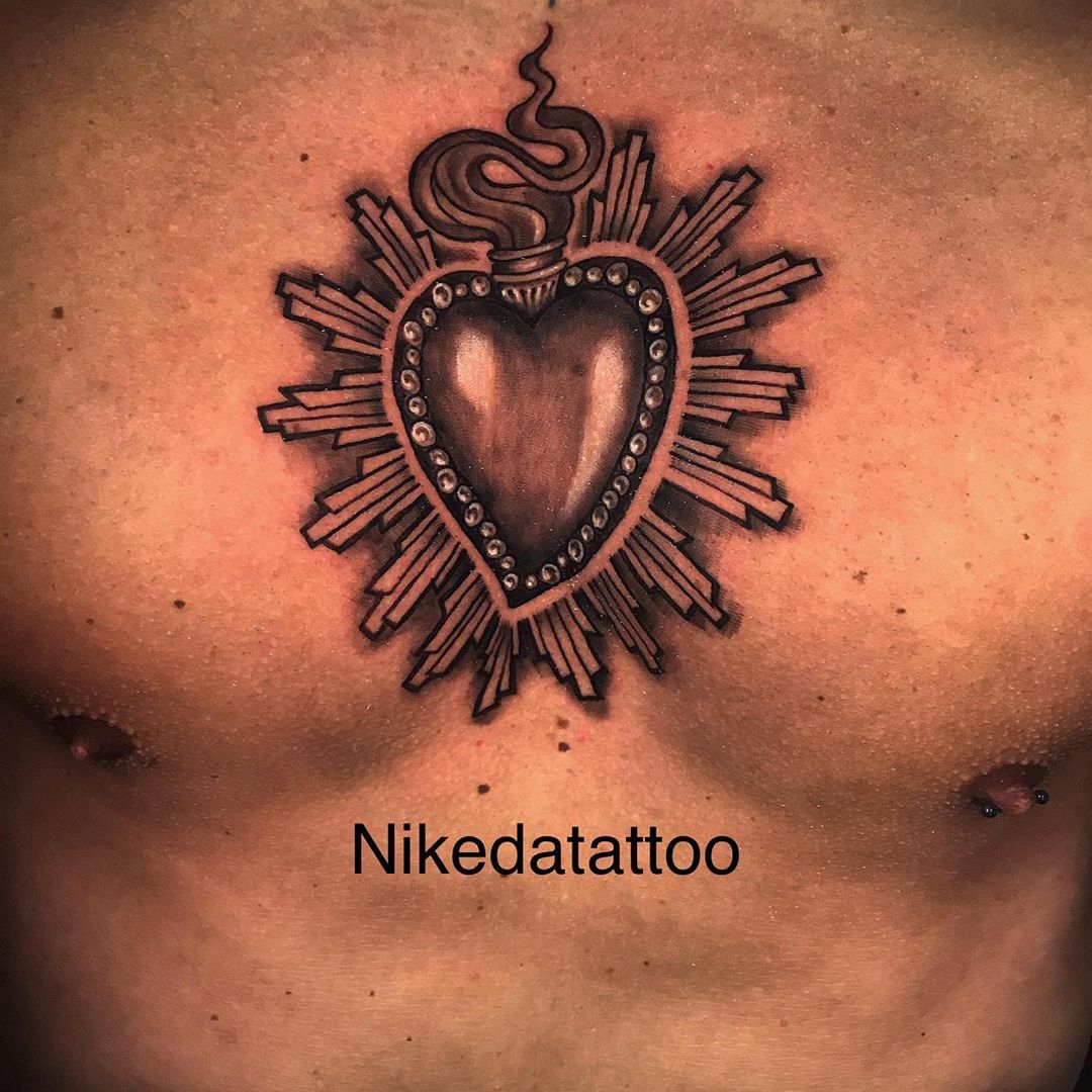 marvindiekmaennken dark black sacred heart tattoo  Instagram