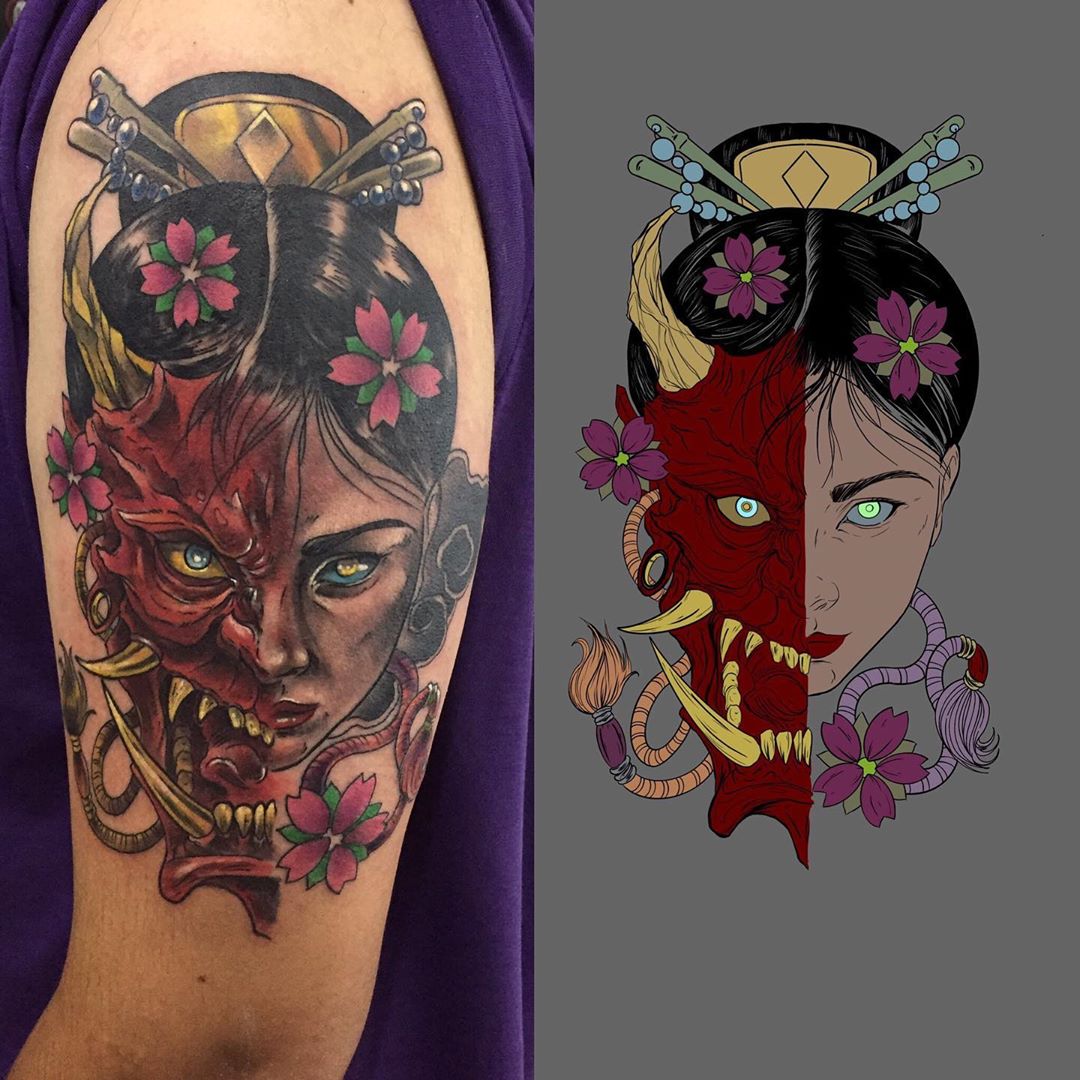 The Best Hannya Mask Tattoo Designs