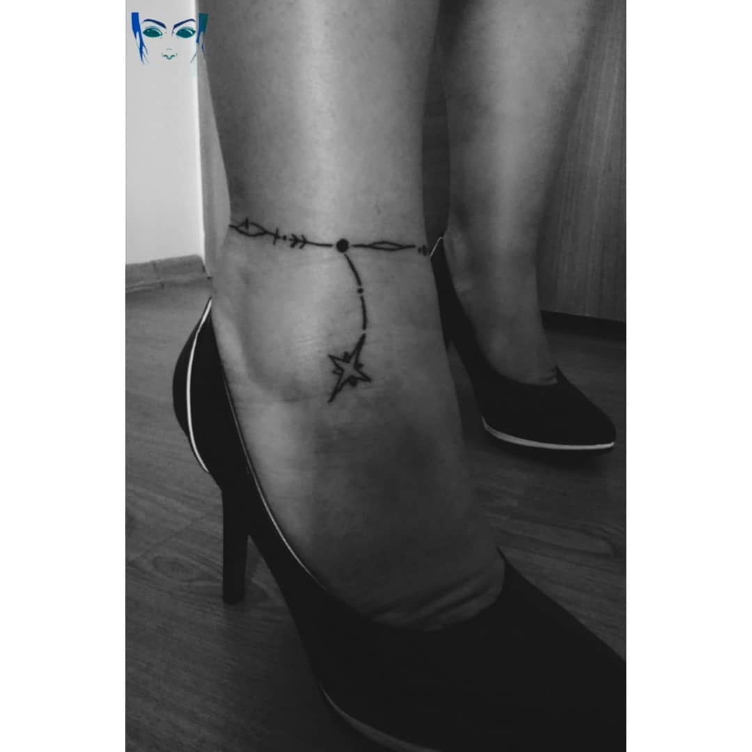 Lucky Star Tattoo on Ankle