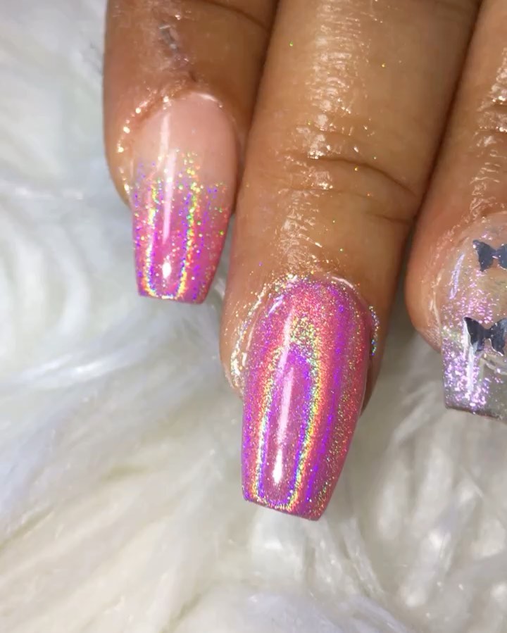 pink chrome nails