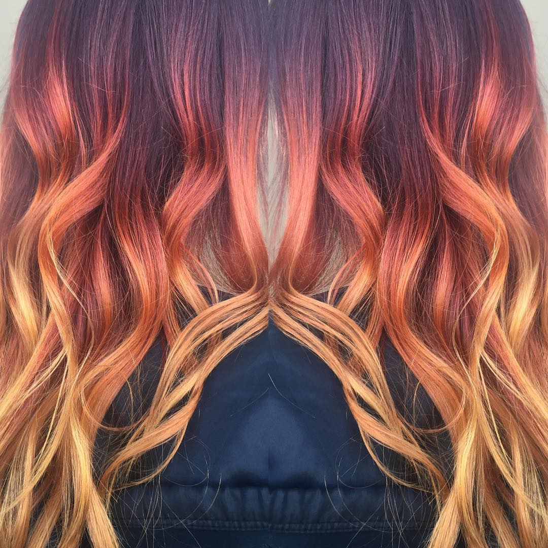 UPDATED] 40+ Red to Blonde Ombre Hairstyles