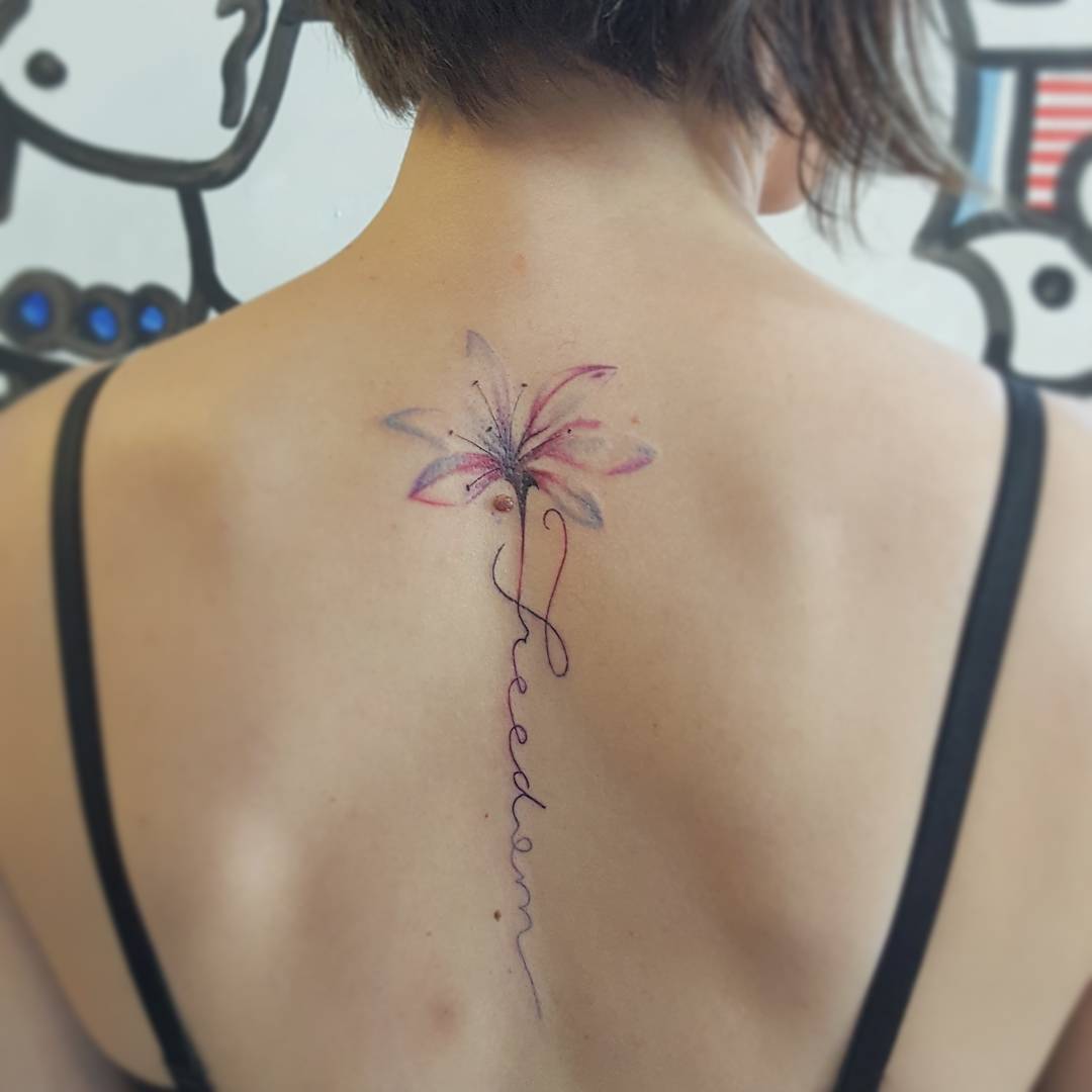 Japanese cherry blossom tattoo on back