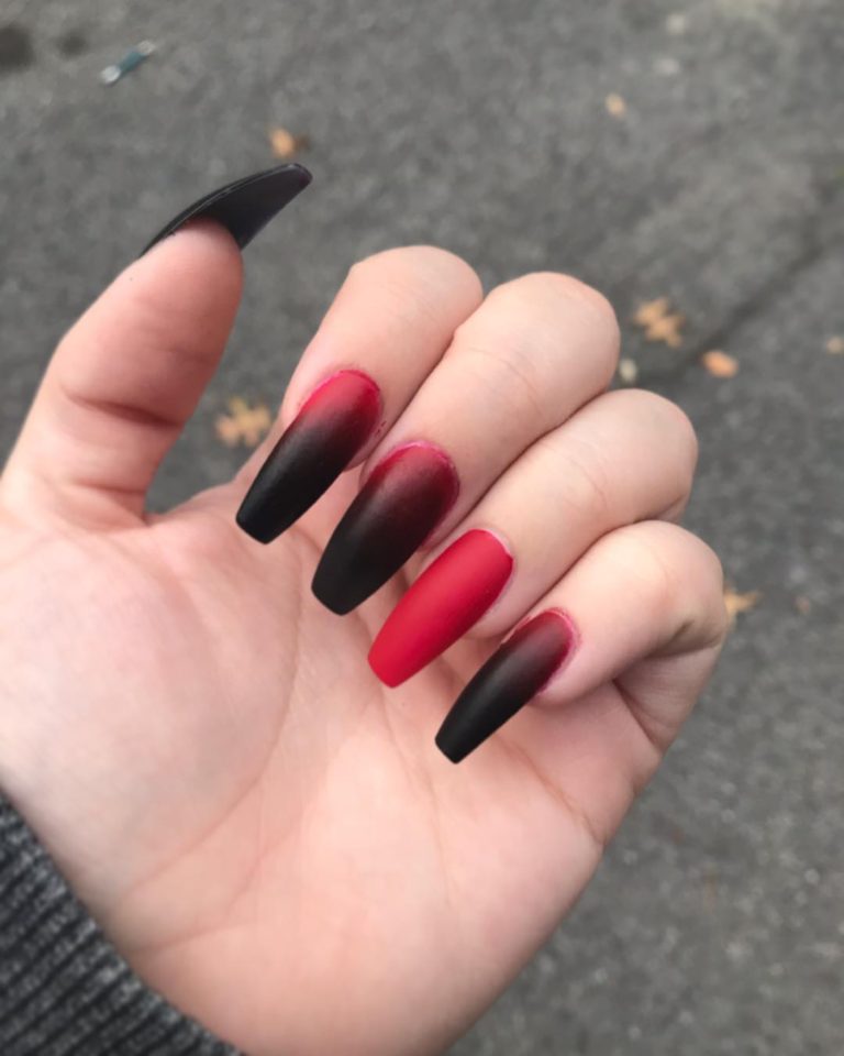 [UPDATED] 35 Stunning Red and Black Ombre Nails