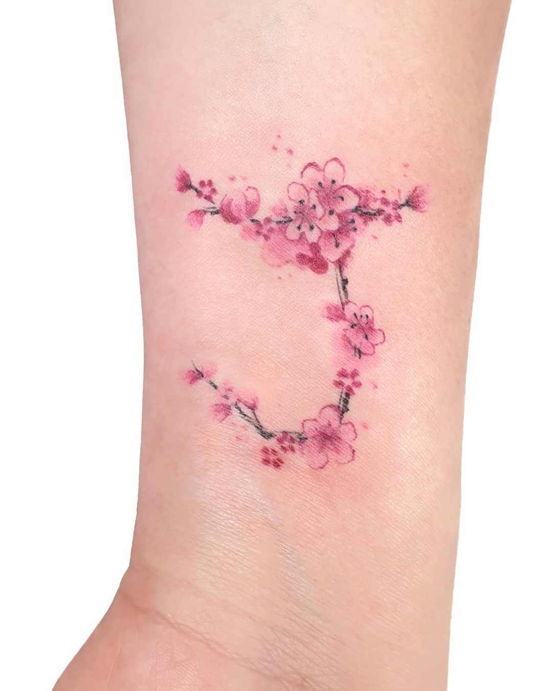Japanese cherry blossom tattoo pink