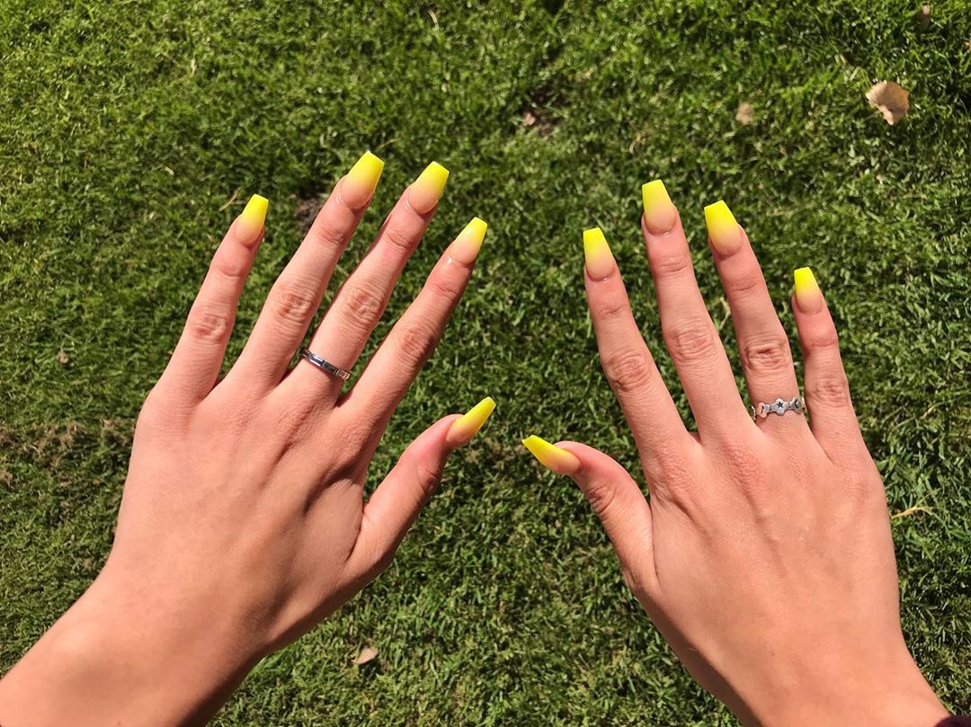 Sunshine Yellow Acrylic Nails 