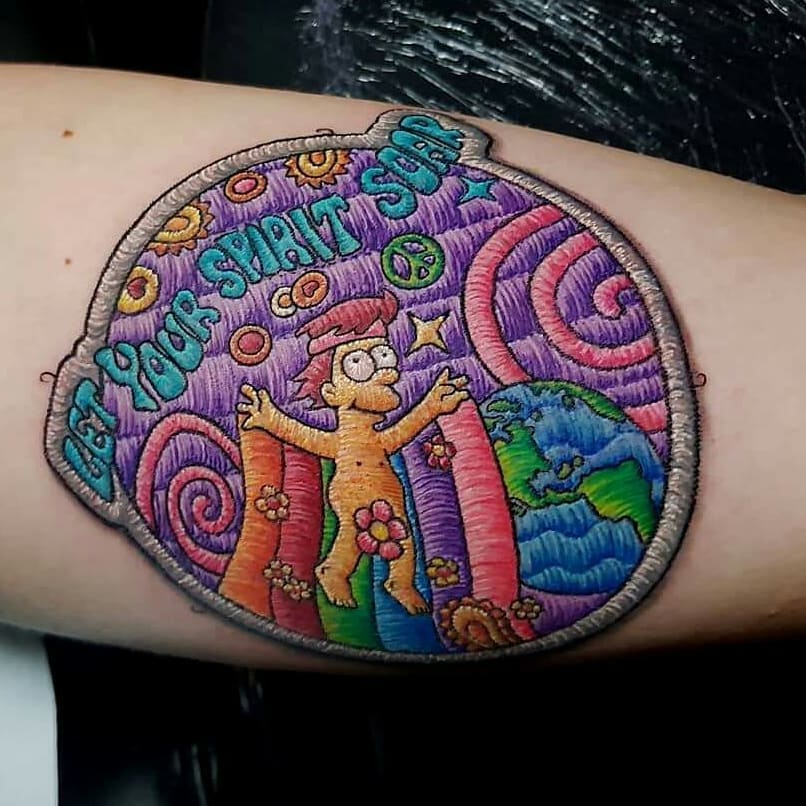 Impressive image of an embroidery tattoo