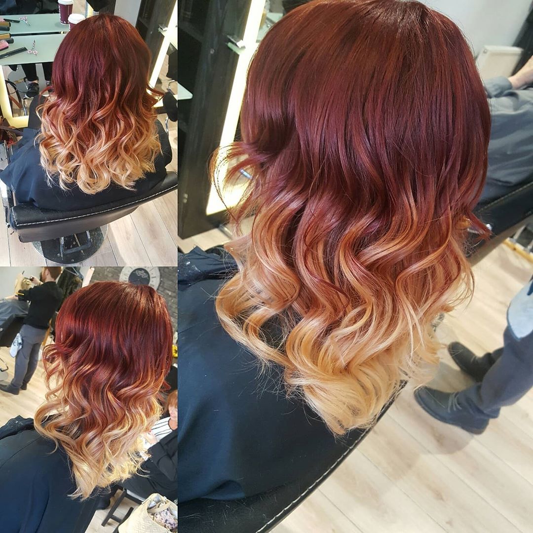 UPDATED] 40+ Red to Blonde Ombre Hairstyles