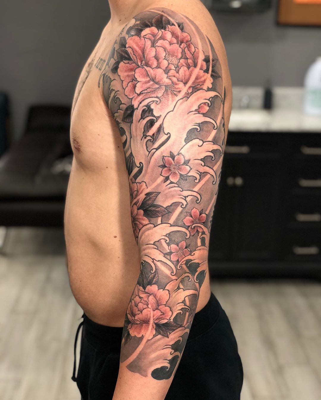 Japanese Sakura sleeve tattoo