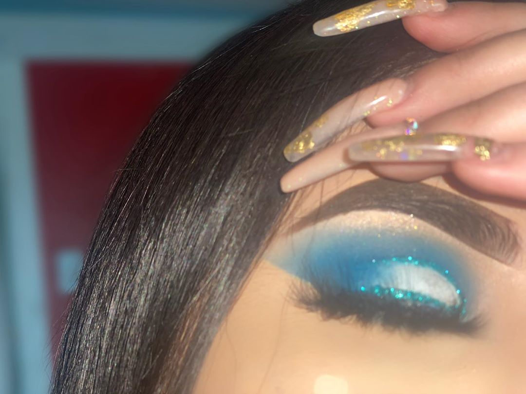 Sapphires and Glitter Cut Crease Looks