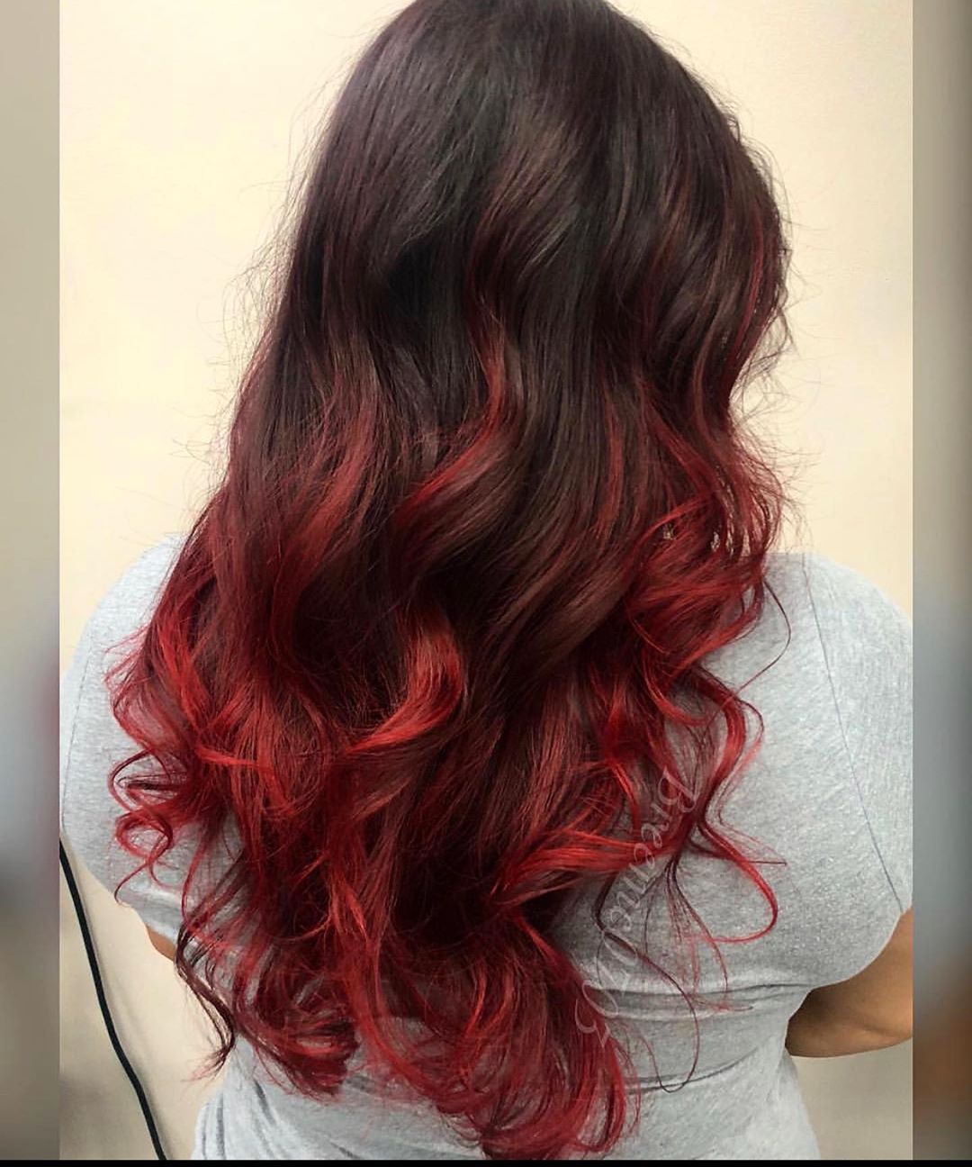 Stunning image of red balayage hairstyle