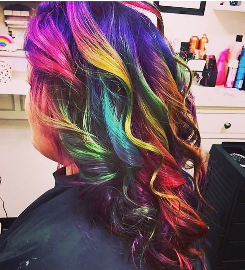 Incredible image of rainbow hair inspiration