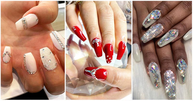 Updated 45 Sparkling Nails With Diamonds August