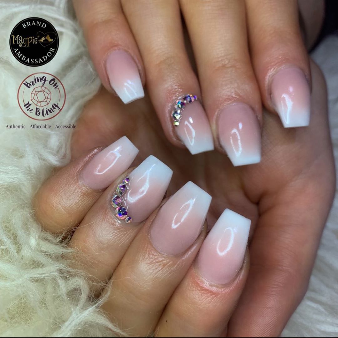 Image of glamorous french ombre nails