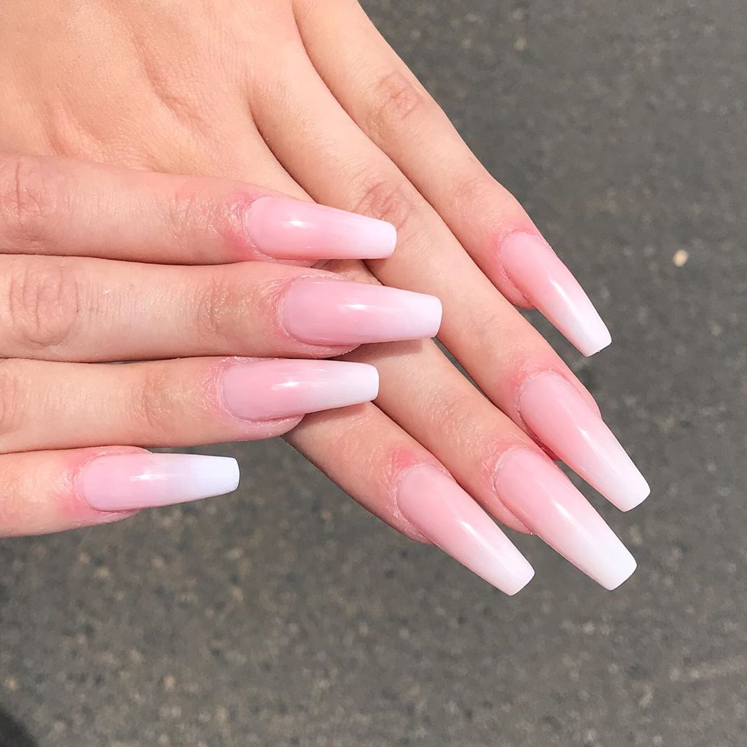 Image of glamorous french ombre nails