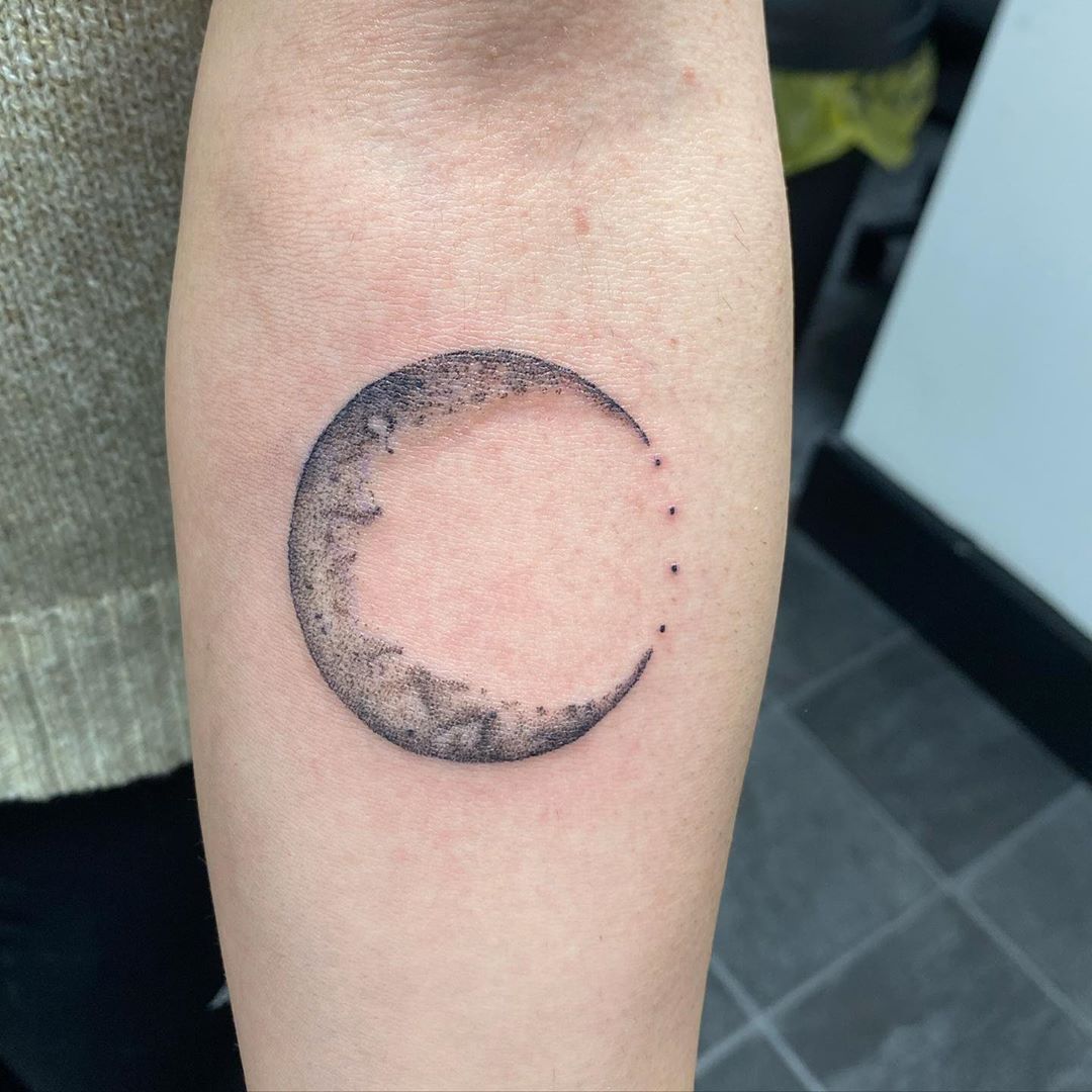 Full Crescent Moon Tattoo
