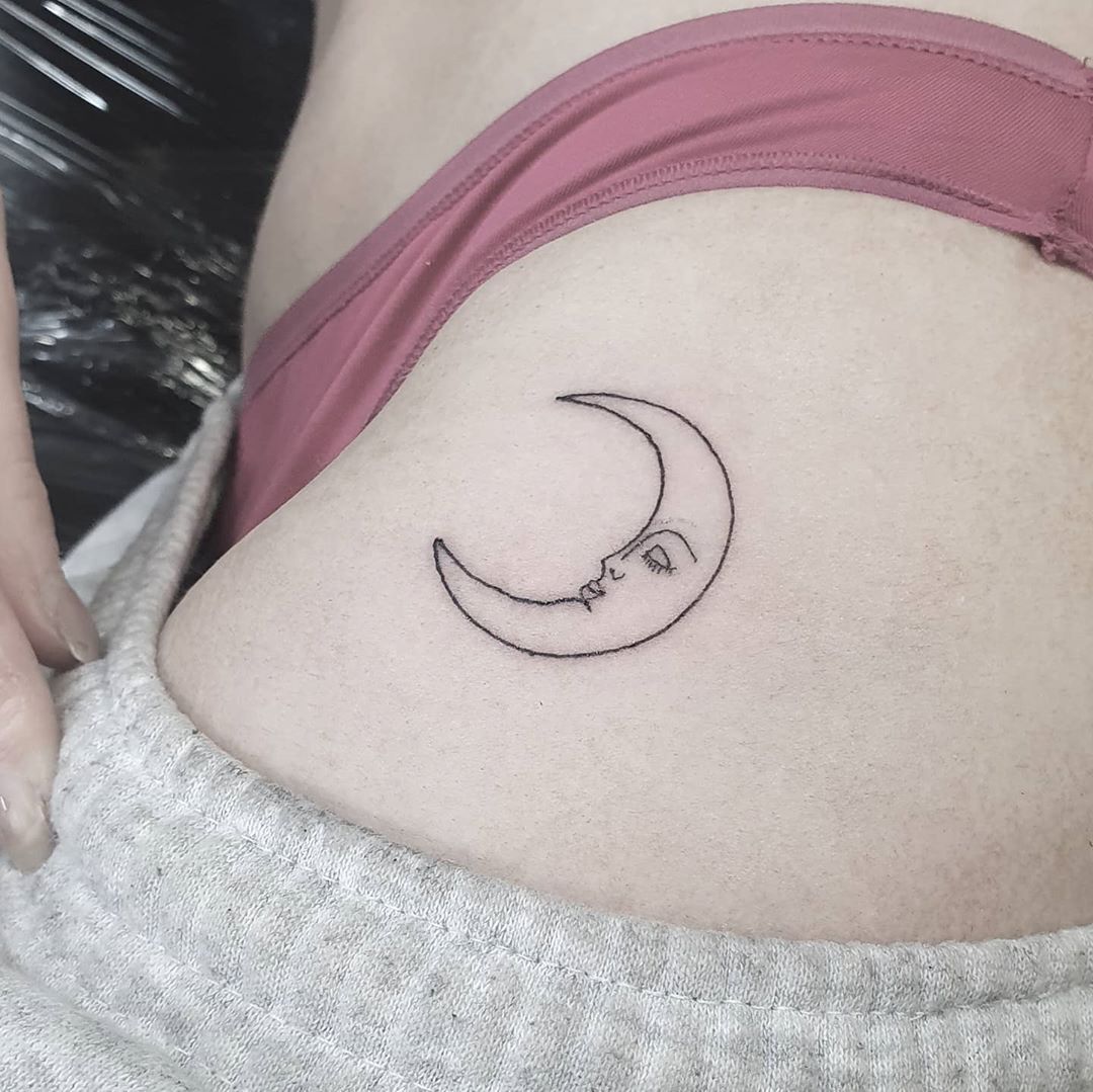 Small Crescent Moon Tattoo