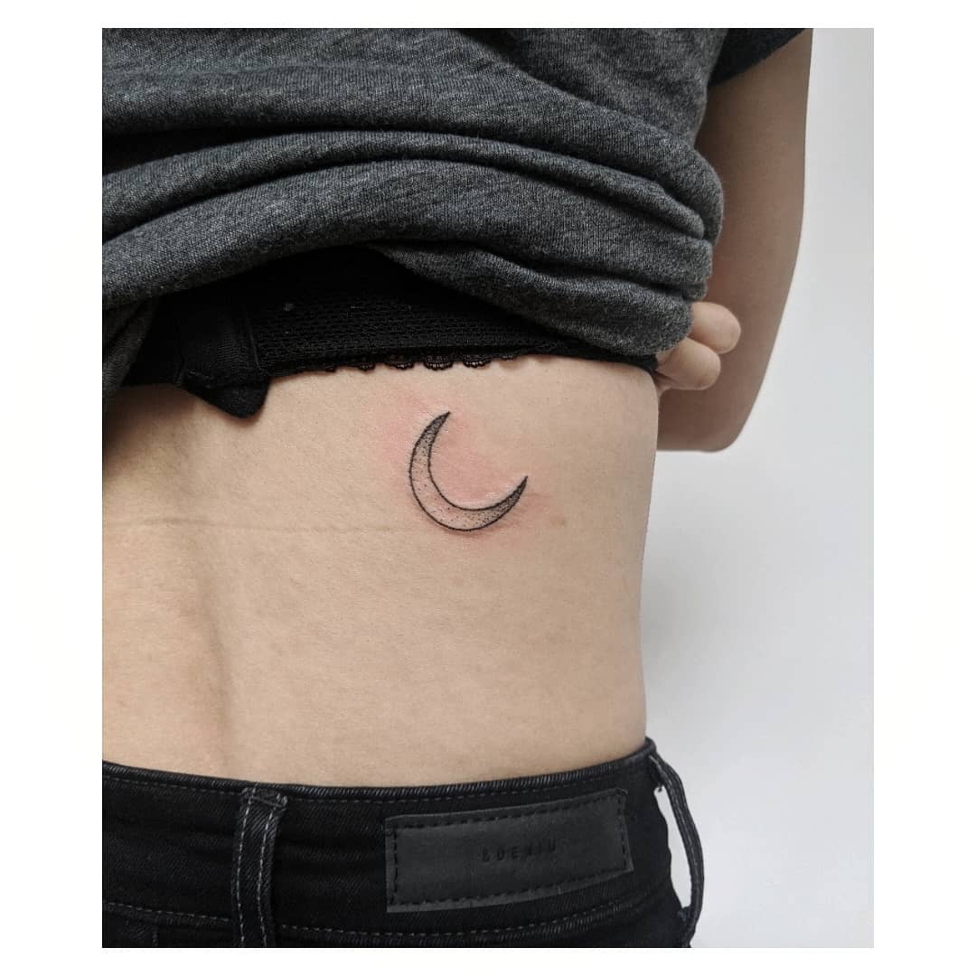 Lower back Crescent Moon Tattoo