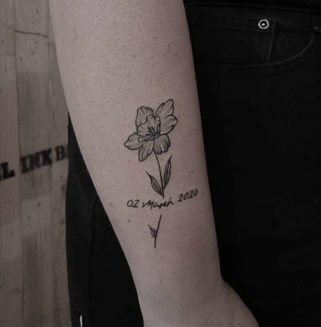 Image of personalized Peony Tattoo design