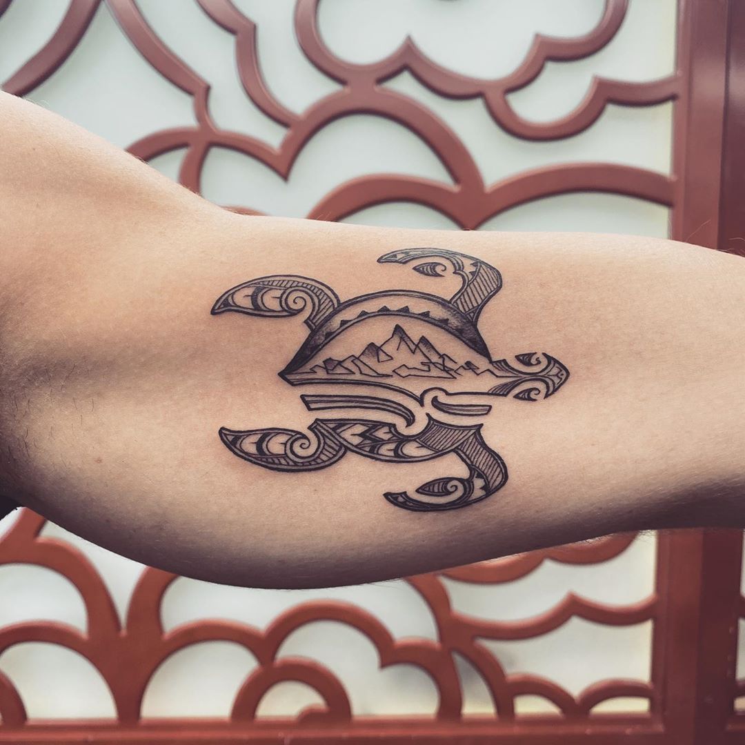 Mountains Sea Turtle Tattoo 