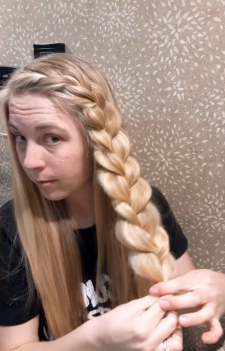 Side braid with long blond hair