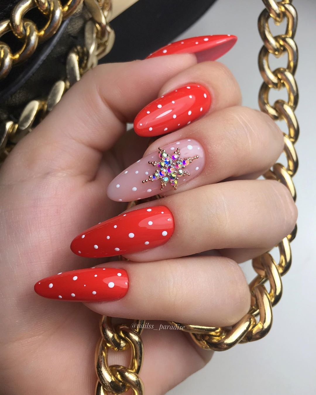 Image of colorful Christmas nail ideas