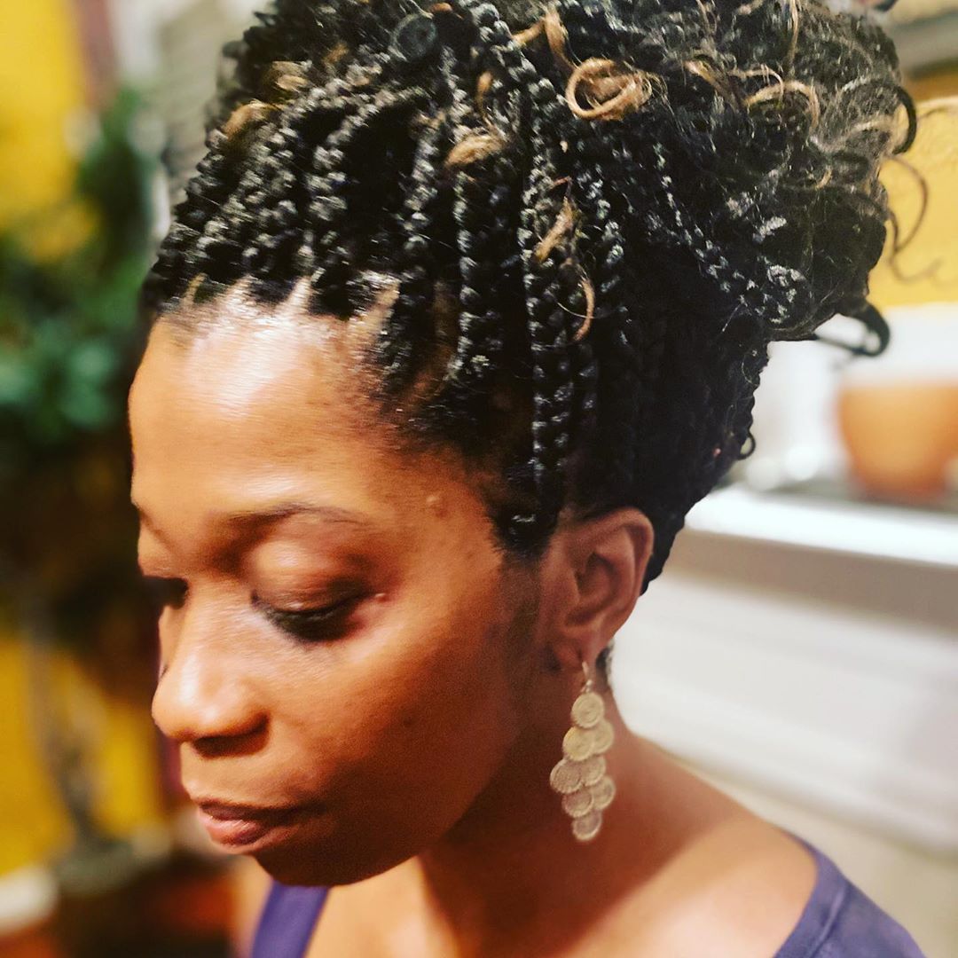 Image of Senegalese Twists updo hairstyle