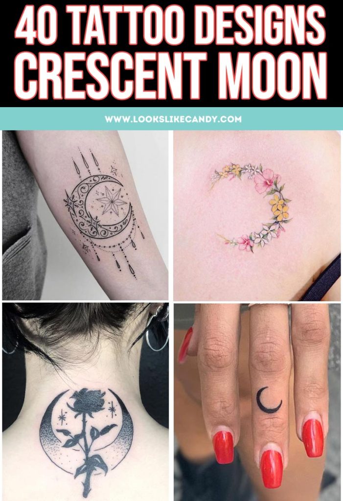 Crescent Moon Tattoo Collage