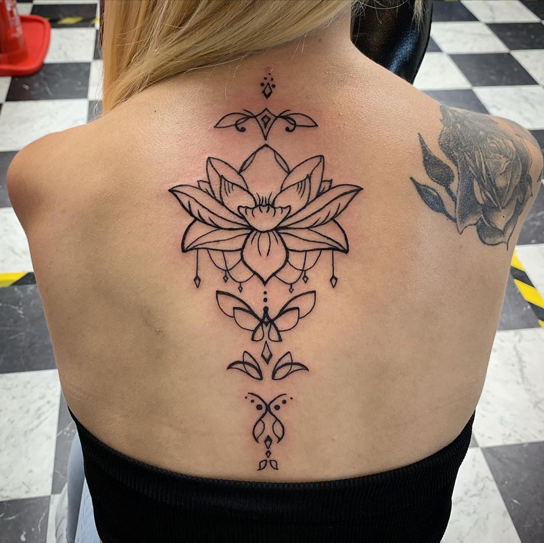 Beautiful lotus flower tattoo design