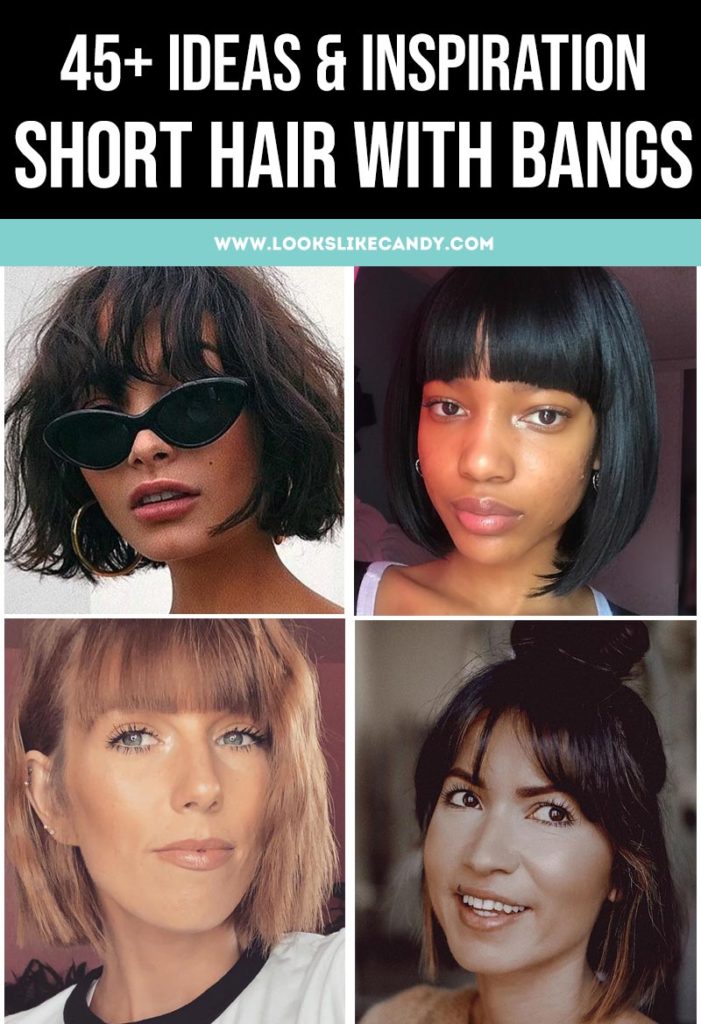 Image of four short hair with bangs hairstyles