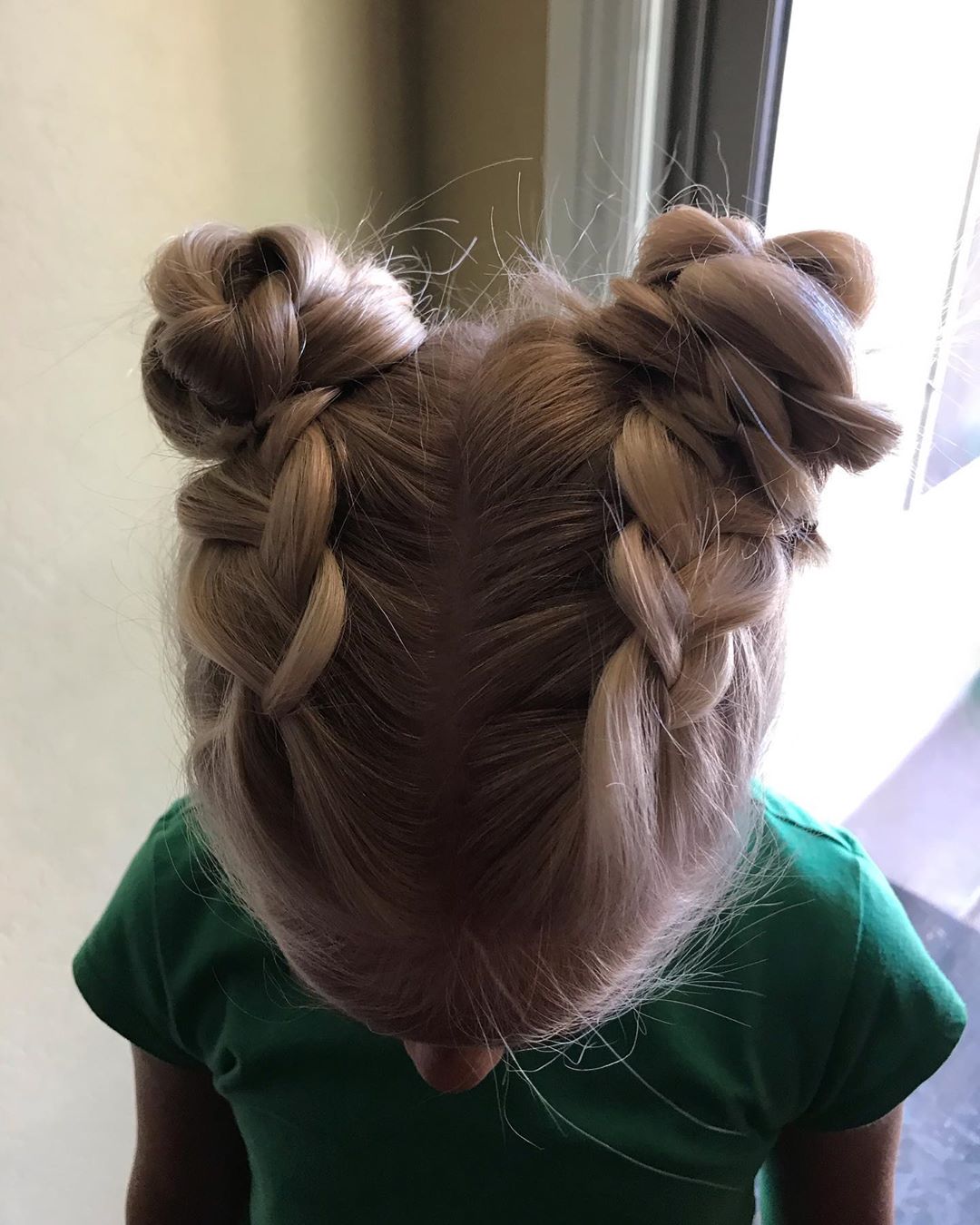 Cute image of space buns hair style for inspiration