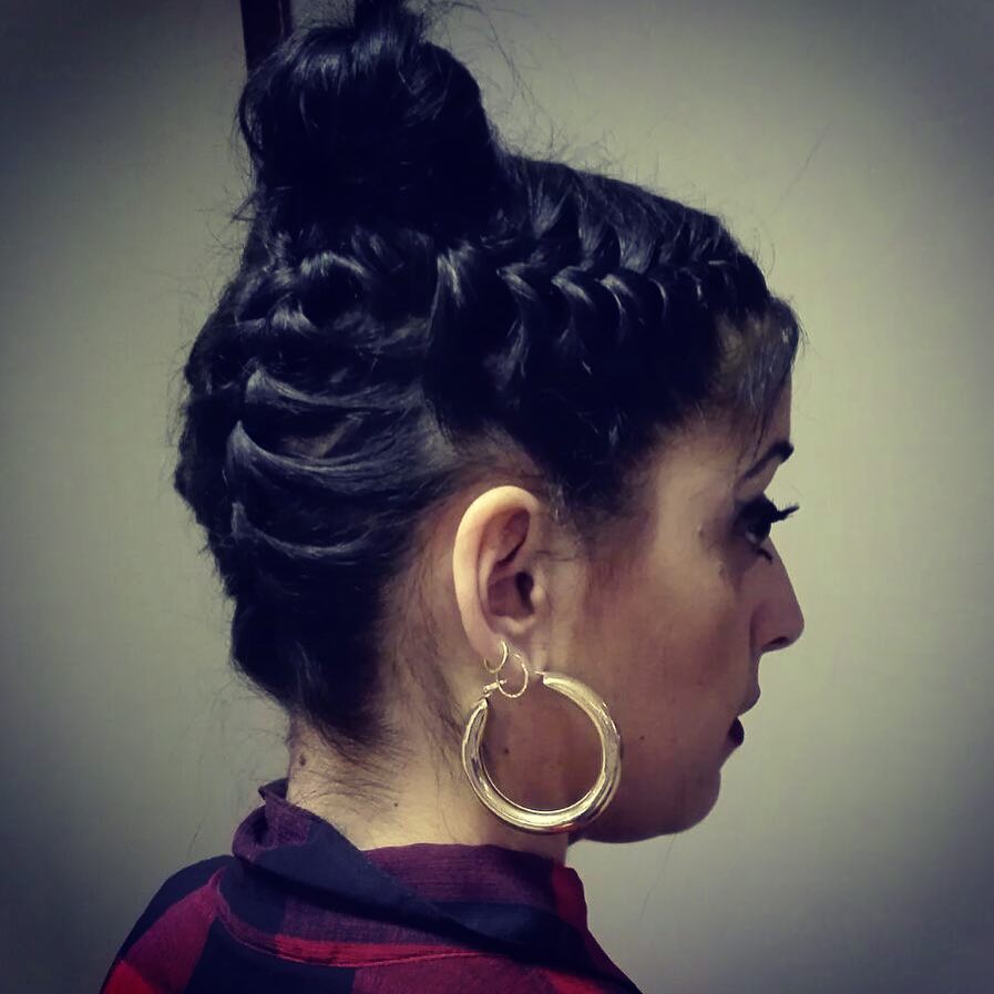 Inspirational picture of a space buns braids hairstyle idea.
