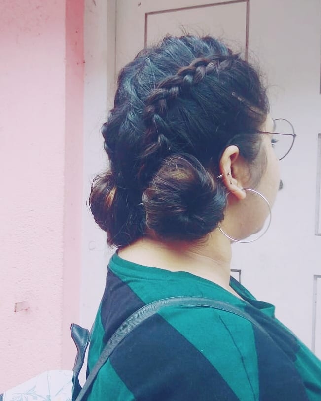 Inspirational picture of a space buns braids hairstyle idea.