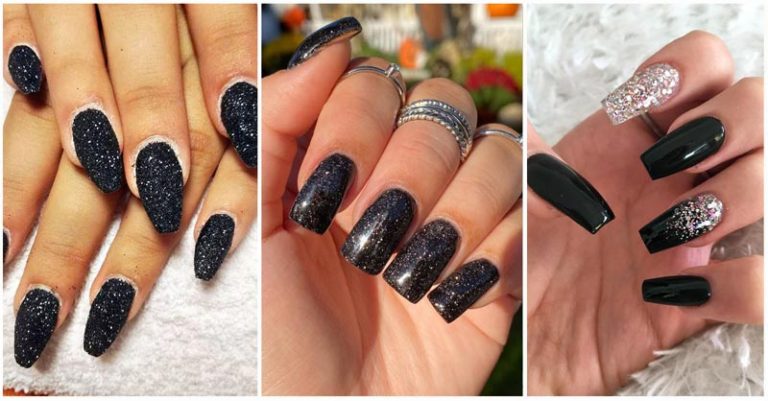 [UPDATED] 35+ Classic Black Sparkly Nails